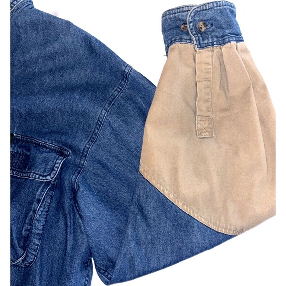 Vintage Remington Hunting Shacket Men's Large Denim with Game Pouch Pockets - Picture 3 of 12